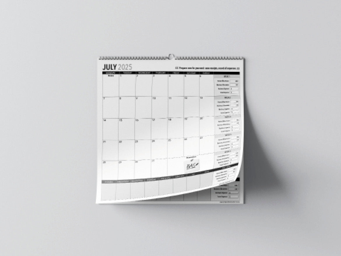Business Calendar 1 July 25 to 30 June 26: Ideal for anyone with a hobby, side hustle or business starting out.